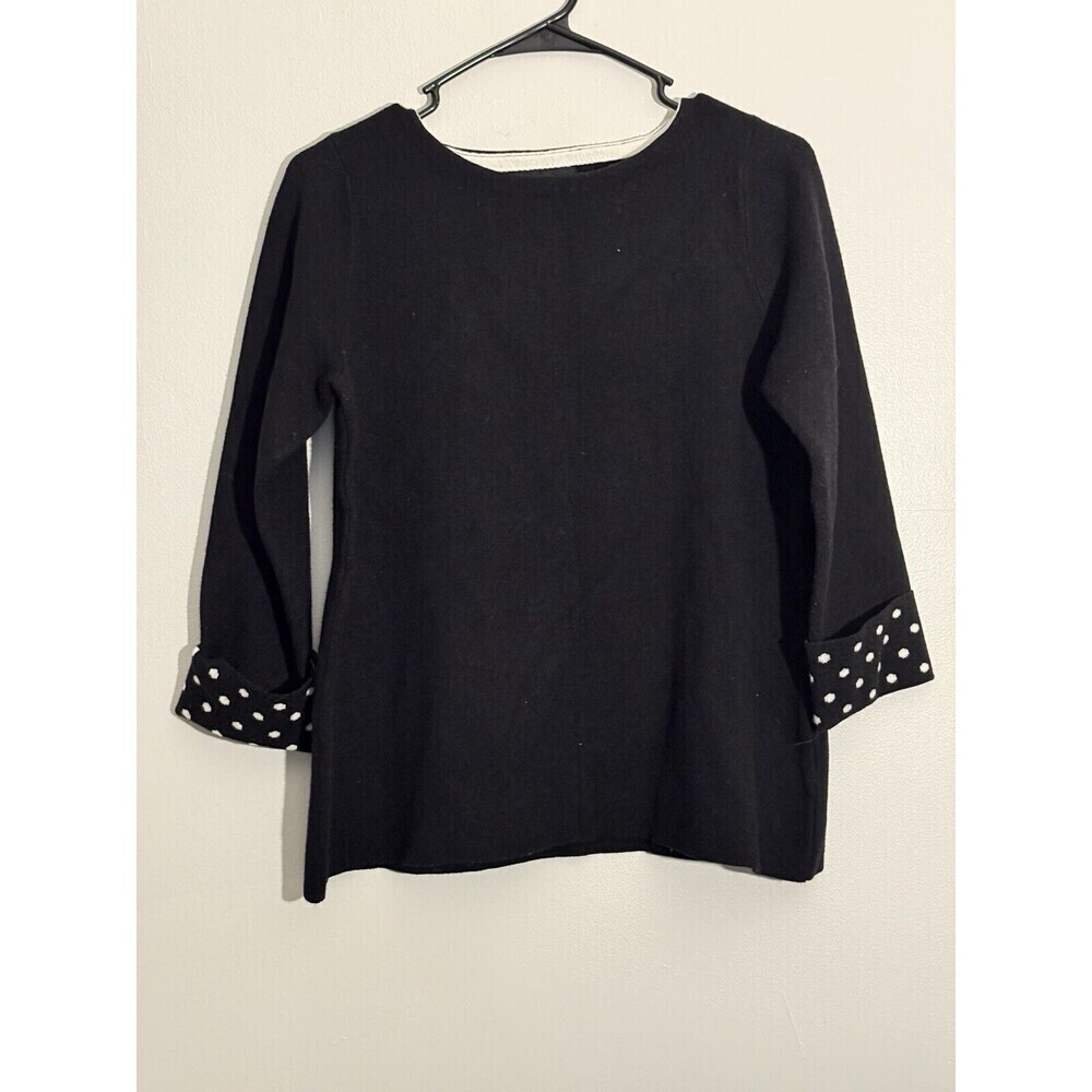 Anthropologie CYNTHIA ROWLEY Polka Dot Crewneck Sweater preppy corpcore work
